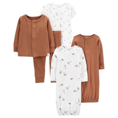 carters 5-Piece Bodysuit Pant & Gown Set